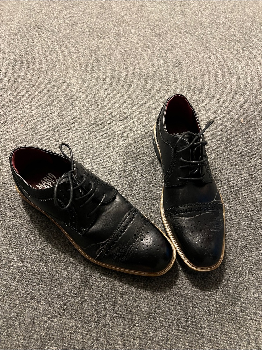 Men's Black Wingtip Oxfords with Contrast Welt